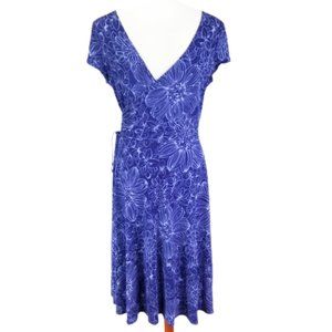 New York & Co Blue Fit Flare Dress Size L